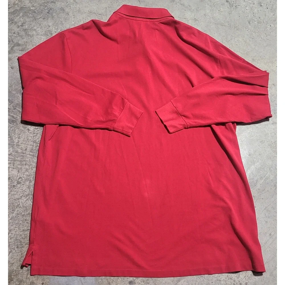 Mens Polo Ralph Lauren Polo Shirt 3XB Big Tall Red Long Sleeve Cotton Pony Logo